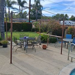 10 X 10 metal gazebo with shelf