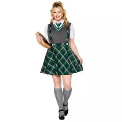 Harry Potter Slytherin Dress Costume - Plus Size 2X Green & Gray Wizard Look