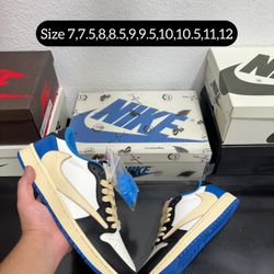 Aj1 Nike Air jordan 1 low travis Scott Fragment s  Size 7,7.5,8,8.5,9,9.5,10,10.5,11,12 