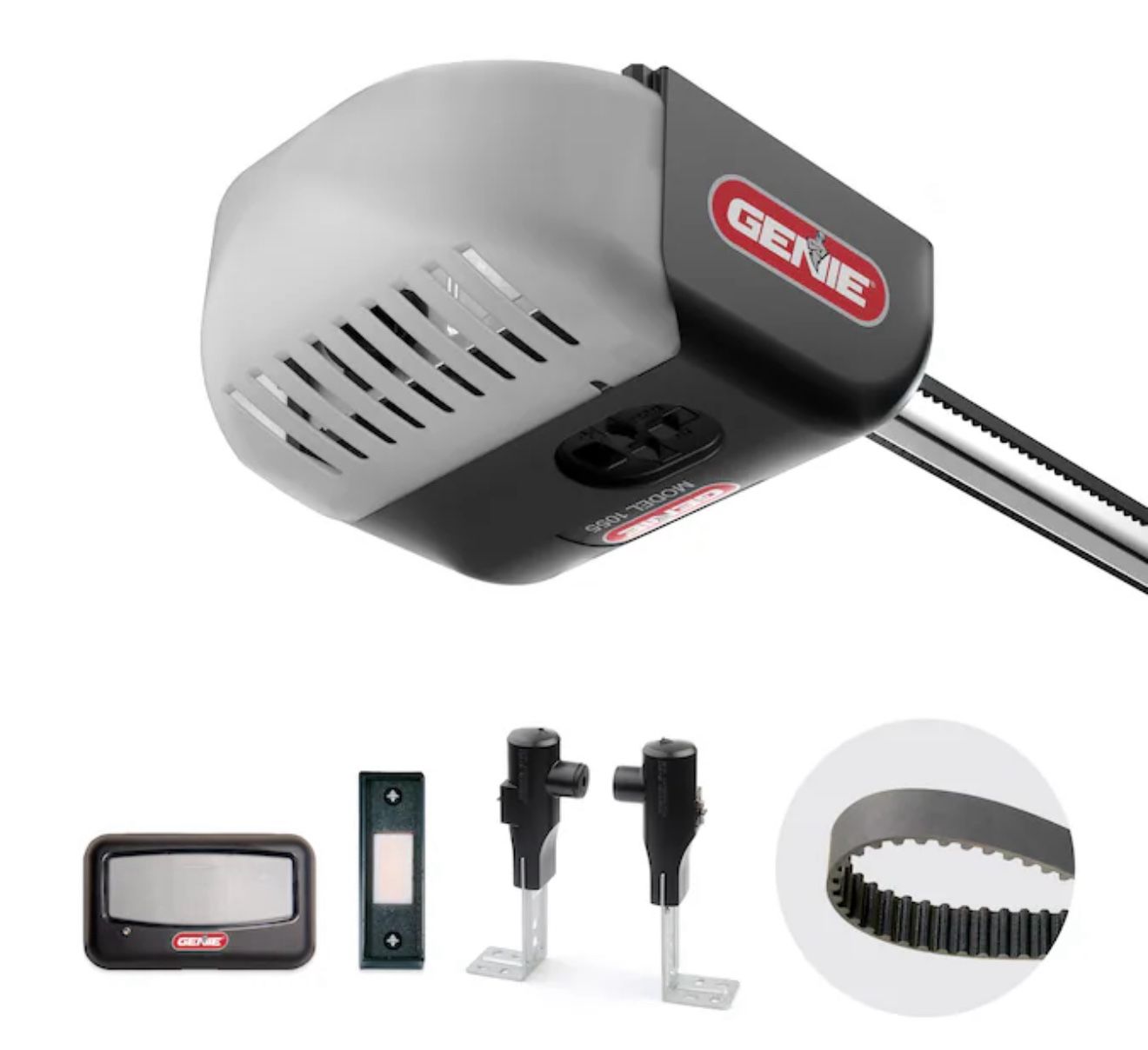 Genie Quiet-Lift 1/2 HPc Belt Drive Garage Door Opener w/ Remotes & Safe-T-Beam