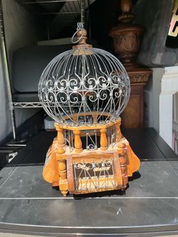 Decorative Wood and Wire Birdcage