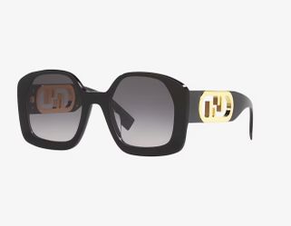 Fendi O Lock Oversized Sunglasses Black