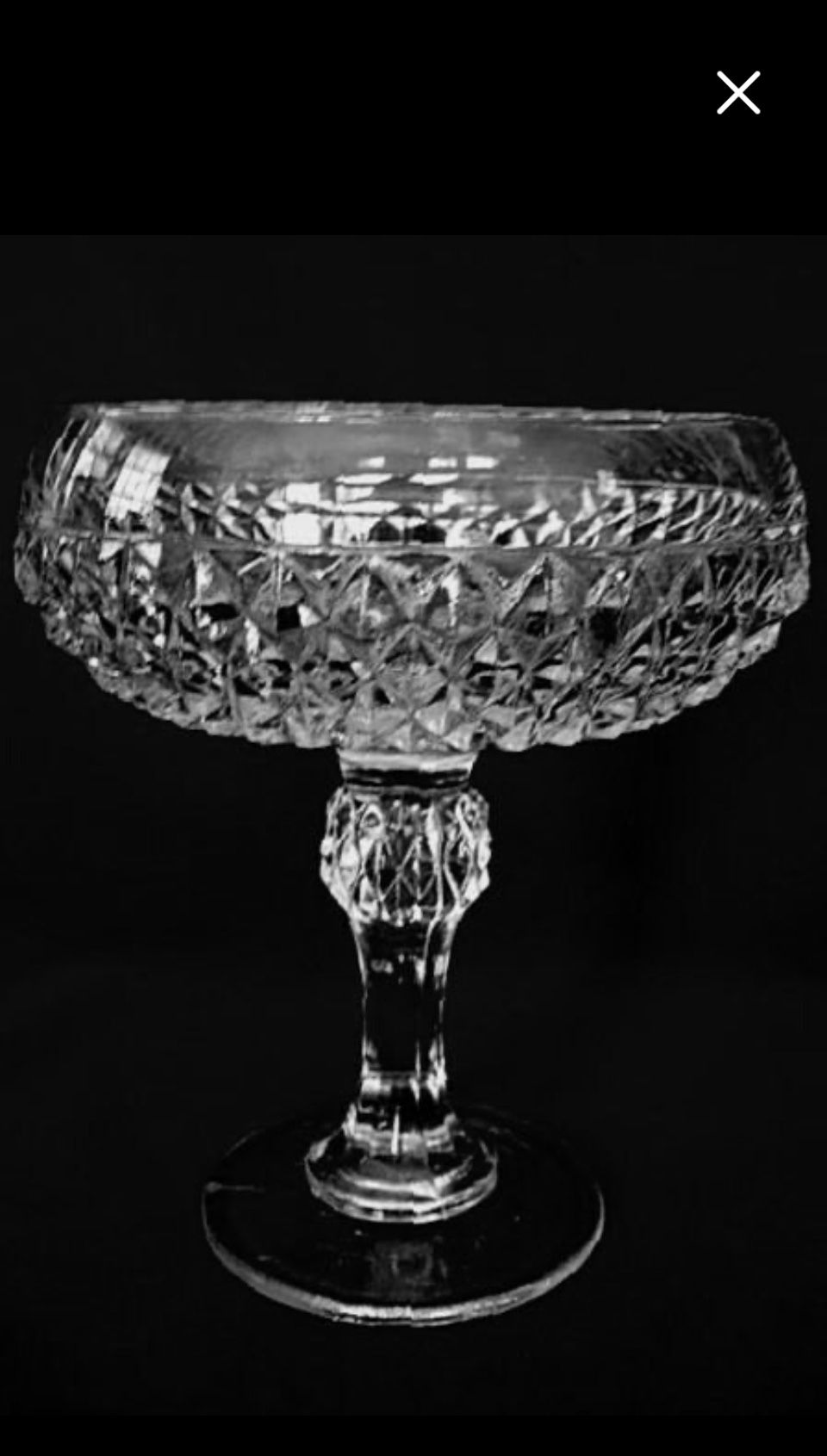 Vintage Diamond Point Glass Candy Dish
