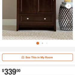 Glacier Bay Delridge Single Sink Chocolate Bath Vanity With Caramel Cultured Marble Top $185 