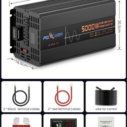 PGINVER 3000W/6000W Peak Solar Backup 150W Panel 1280Wh LiFePO4 Battery Controller. Pure sine power inverter. Foldable solar panel. 
