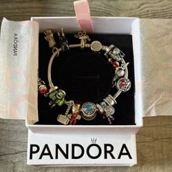 Authentic DisneyMarvel Pandora Bracelet w/14 charms everything in pics SERIOUS INQUIRIES ONLY PLEASE