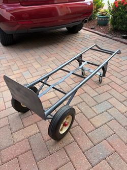 Heavy Duty Convertible Hand Truck / Dolly - 2-in-1 - 10" Solid Rubber Wheels - Flat Free