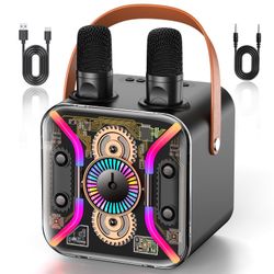 NEW Karaoke Machine For Adults With Two Karaoke Microphone Wireless, PA System Bluetooth Speaker With Microphone Supports Bass Treble, TF Card, USB, A