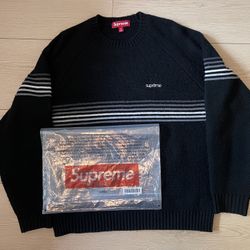 Supreme Black Raised Stripe Sweater