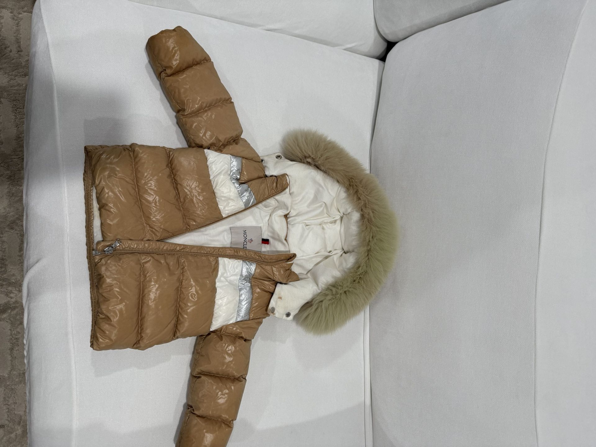 Moncler Toddler Hooded Faux Fur Down Jacket