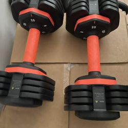25 Pound Pair Of Adjustable Dumbbells 