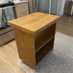 Rolling Kitchen Island With Shelving Storage 