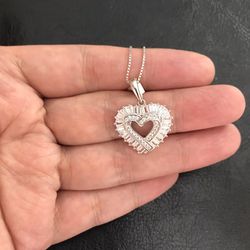 925 sterling silver heart pendant with chain 