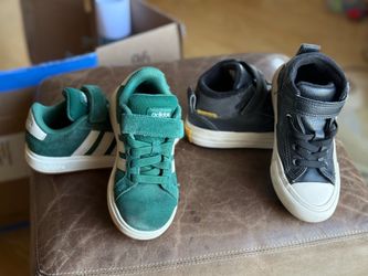 Boys Adidas and Converse sneakers