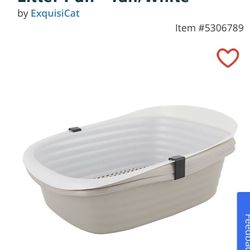NEW Plastic Sifting Litter Pan - Tan/White **Retails For $22 **An Absolute steal @$15 !!
