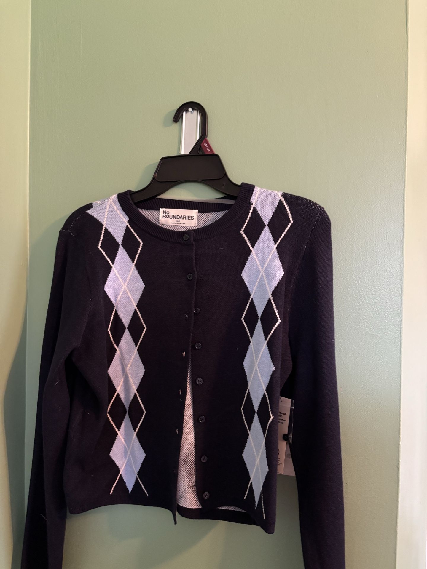 No Boundaries Cardigan, Blue, Small
