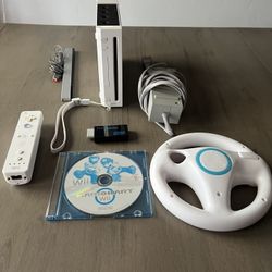Nintendo Wii Mario Kart Bundle Steering Wheel Cord Remote Sensor Works