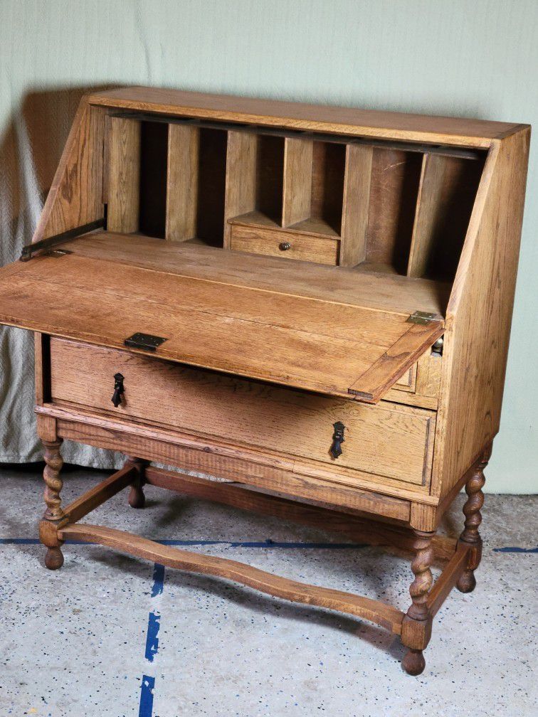 Vintage Desk With Fold Down Cover
