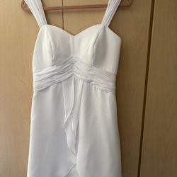 NEW White Dress (Knee Length Sz 7) Zip-89117