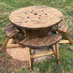 Rustic Wire Wheel Tables 