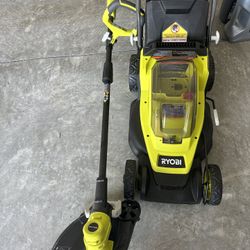 Electric Mower And Weed Whacker 