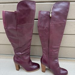 Lane Bryant Burgundy Leather Boots 