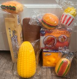 Food Squishy Bundle 🍔🌭🍟🥪🧀🧈🌽