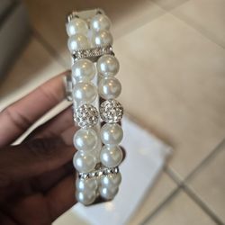 Pearl blinged out collar for a small/ dog or cat