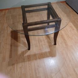 Round Glass Dining/outside Table