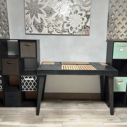 Cube shelf organizers and desk craft table 