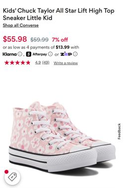 Converse Chuck Taylor All Star Lift High Top Sneaker Kids 4.5 Wmn 6.5