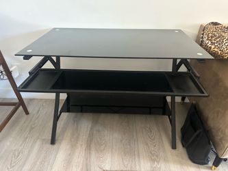 Black Glass Top Desk