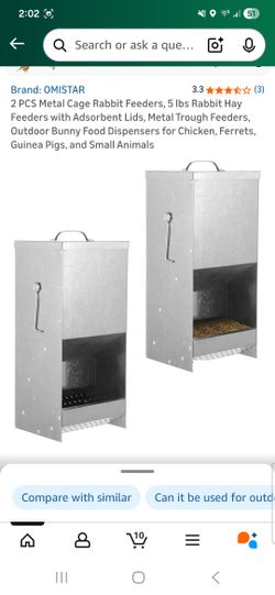 2 PCS Metal Cage Rabbit Feeders, 5 lbs