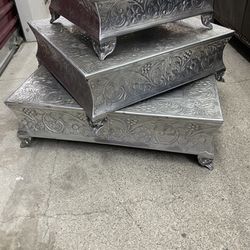 Silver Decor Stand Tables Plant Holder 