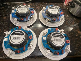 Four 8” Monoprice ceiling speakers Two-way 