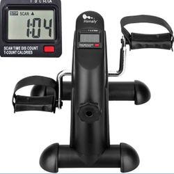 Mini Exercise Bike, himaly Under Desk Bike Pedal Exerciser Portable Foot Cycle Arm & Leg Peddler Machine with LCD Screen Displays