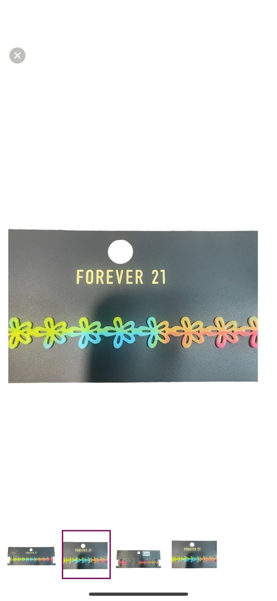 FOREVER 21 woman's rubber floral multicolor choker necklace one size
