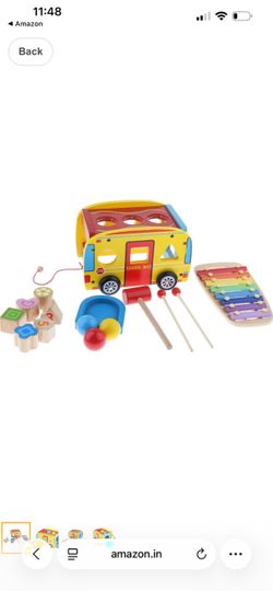 Wooden music bus toy