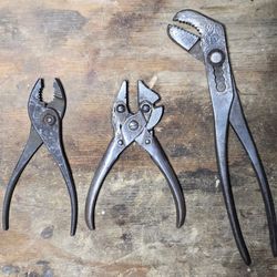 Set of Three Unique Vintage Pliers -sea descrip-64th St & Bell