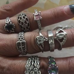 Sterling Silver Rings Size 7 -71/2