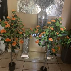 2 artificial Rose Trees
