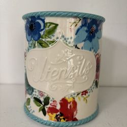 The Pioneer Women Floral Stoneware Utensils Holder 