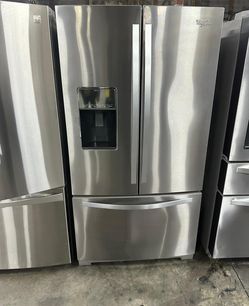 Stainless Whirlpool French Door Fridge, Ice & Water