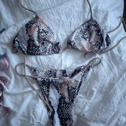 snake print bikini