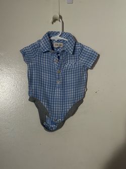 3/6 mo me and Henry onesie baby boy dress shirt