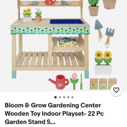 Bloom & Grow Gardening Center Wooden Toy Indoor Playset- 22 Pc Garden Stand S... M MasamilStore (217)