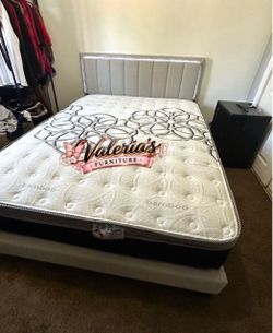 New queen bed frame wjth  mattress