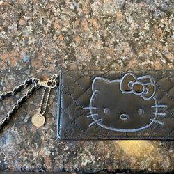 HELLO KITTY WALLET BLACK HELLO KITTY QUILTED WALLET WRISTLET