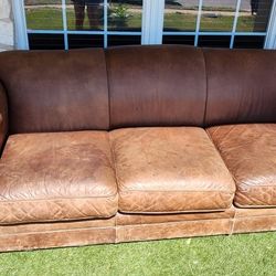 Comfy Brown Leather Couch