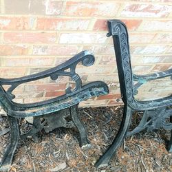 Pair Of Vintage CAST IRON Bench Legs Garden DIY